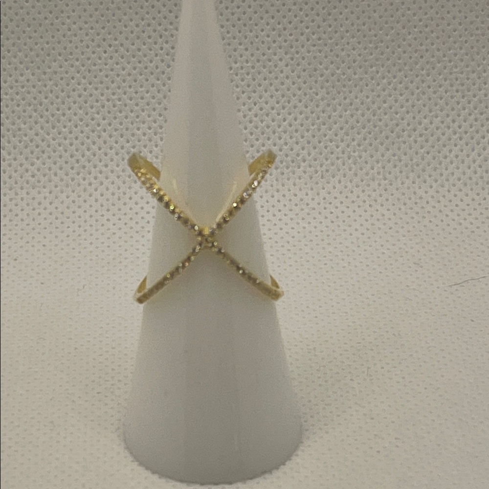 Gold Vermeil 925 Crisscross Ring